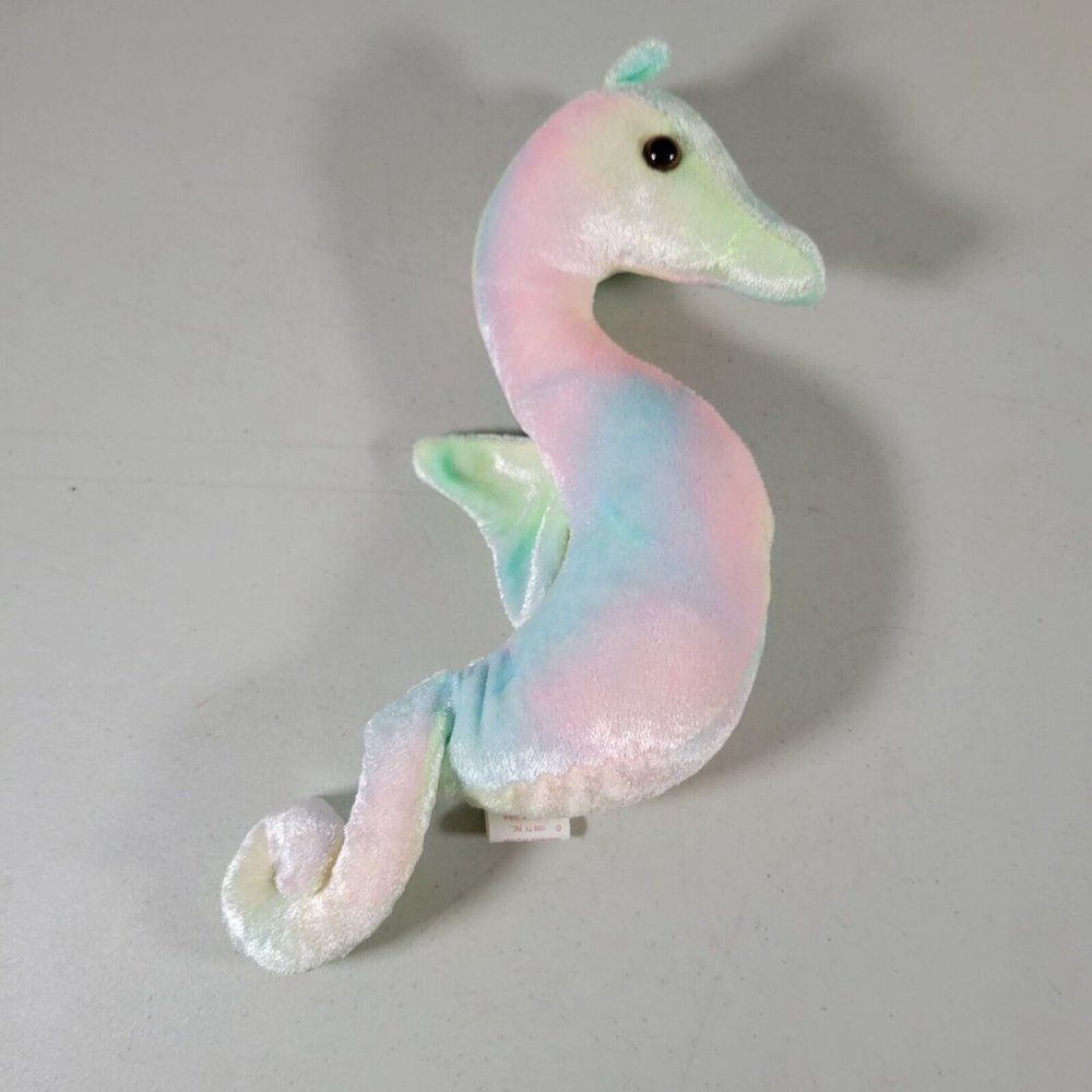 Ty Beanie Baby Neon Pastel Tie Dyed Sea Horse No Swing Tag 1999